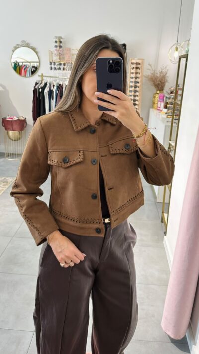 Casaco Cropped Camurça