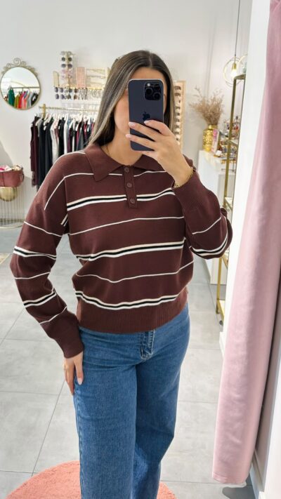Polo Malha Castanho