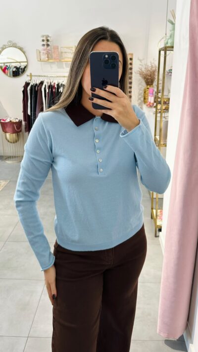 Polo Malha Azul