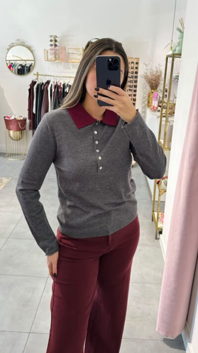 Polo Malha Cinza